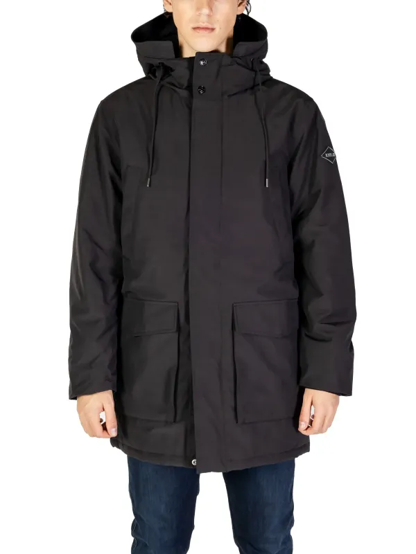 Schwarzer Replay Parka mit Kapuze