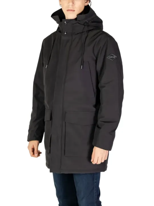Schwarze Replay Herren Parka Jacke