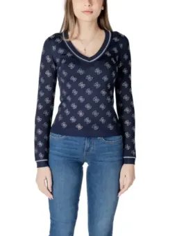 Guess Logo V-Ausschnitt Pullover