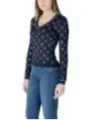 Dunkelblaues Guess Logo Langarmshirt