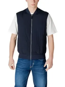 Marineblaue ärmellose Pufferjacke Stil