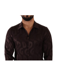 Shirts Elegant Bordeaux Silk Dress Shirt 1.200,00 € 8054802663460 | Planet-Deluxe