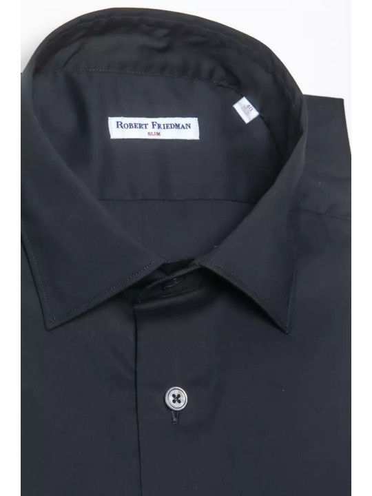 Shirts Elegant Slim Black Collar Shirt 140,00 € 2000045308954 | Planet-Deluxe