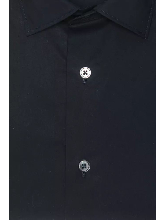 Shirts Elegant Slim Black Collar Shirt 140,00 € 2000045308954 | Planet-Deluxe