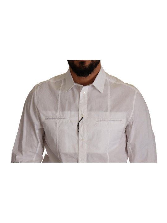 Shirts Elegant Italian White Cotton Shirt 800,00 € 8051569874337 | Planet-Deluxe