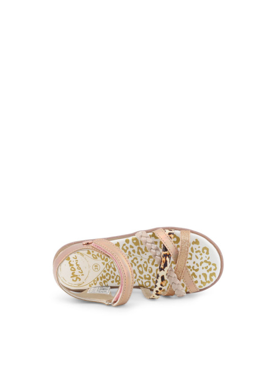 Rosa Kinder Sandale mit Leopardenmuster