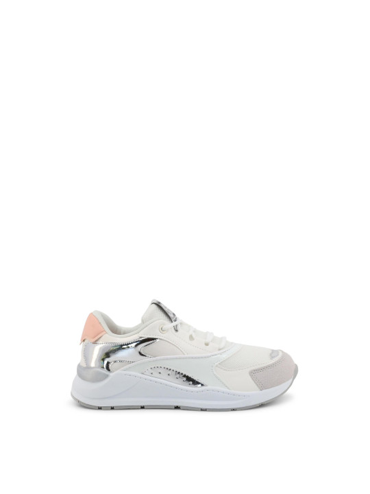 Weißer Sneaker mit rosa Akzenten