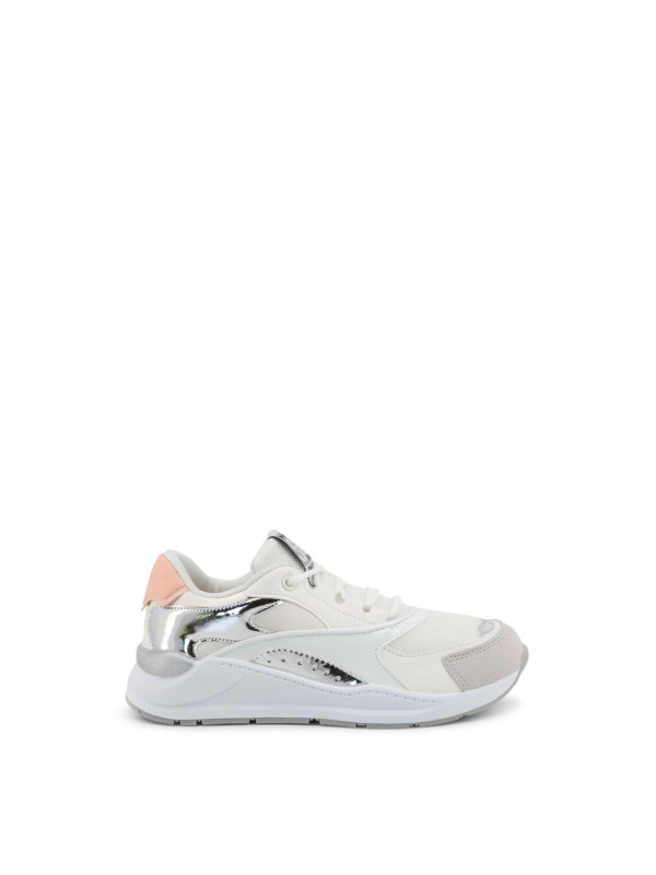 Weißer Sneaker mit rosa Akzenten Weißer Sneaker mit rosa Akzenten
