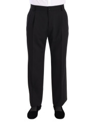 Jeans & Pants Elegant Black Wool Tuxedo Trousers 650,00 € 8058990115053 | Planet-Deluxe