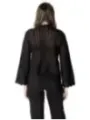 Schwarzer Strick-Cardigan mit Rüschen