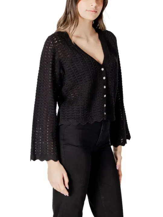 Schwarze Bluse mit Spitze Detail