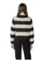 Gestreifter Strickpullover Rückansicht schwarz weiß