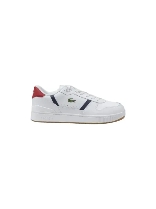 Weiße Lacoste-Sneaker mit Streifen