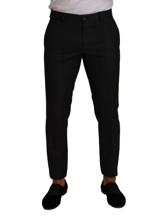Jeans & Pants Elegant Gray Check Slim Fit Trousers 650,00 € 8053286084570 | Planet-Deluxe
