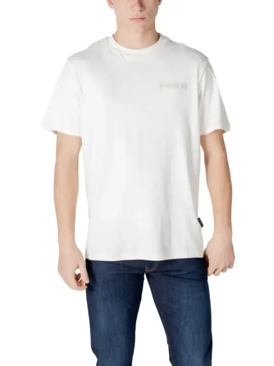 Weißes Napapijri T-Shirt mit Rundhals.