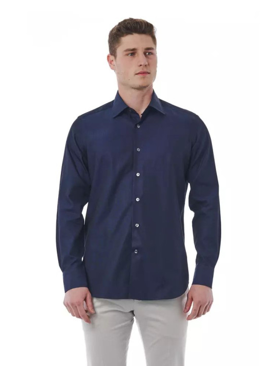 Shirts Elegant Blue Regular Fit Italian Collar Shirt 180,00 € 8051769168014 | Planet-Deluxe