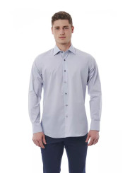 Shirts Elegant Gray Italian Collar Shirt - Regular Fit 180,00 € 8051769162029 | Planet-Deluxe