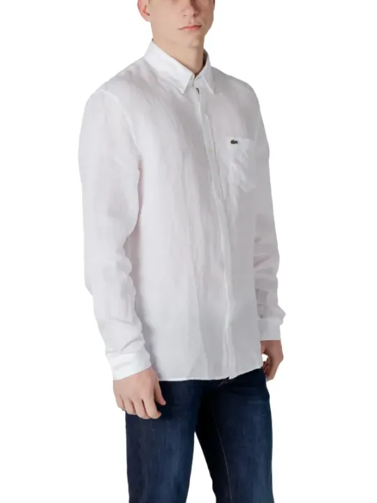 Weißes Lacoste Hemd klassischer Schnitt