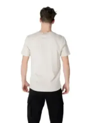 Beiges Kurzarm-T-Shirt aus Baumwolle