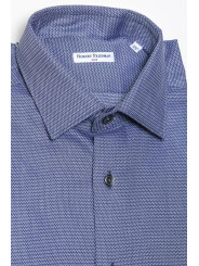 Shirts Elegant Blue Cotton Slim Collar Shirt 140,00 € 2000045296329 | Planet-Deluxe