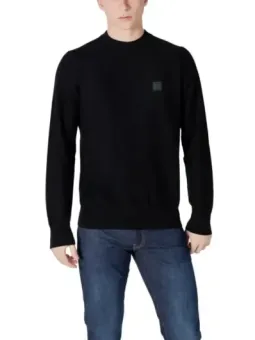 Schwarzes Boss Langarm-T-Shirt für Herren