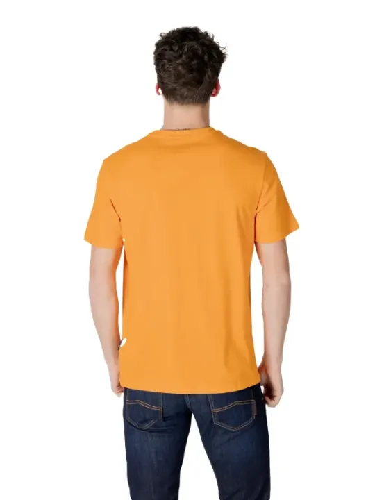 Orange Baumwoll-T-Shirt Herren Napapijri