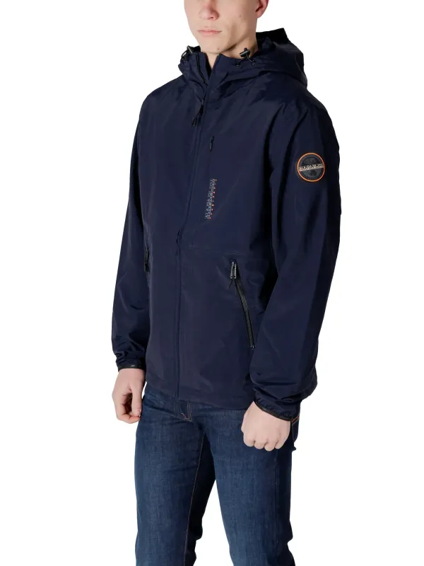 Navy Napapijri Kapuzenjacke mit Reißverschluss Navy Napapijri Kapuzenjacke mit Reißverschluss