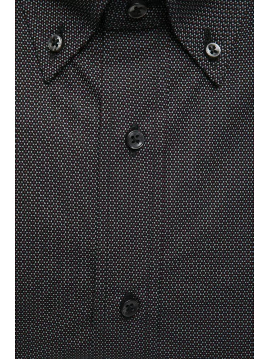 Shirts Elegant Cotton Button-Down Shirt in Black 140,00 € 2000045323476 | Planet-Deluxe