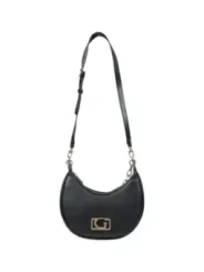 Schwarze Leder Umhängetasche Guess 484104