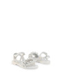 Silberne Riemchensandalen mit transparentem Material