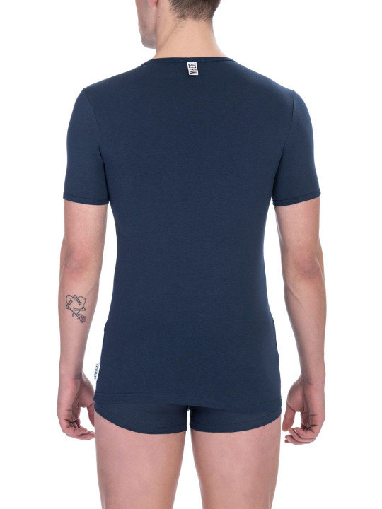 T-Shirts Elegant V-Neck T-Shirt in Blue 40,00 € 8056209810515 | Planet-Deluxe