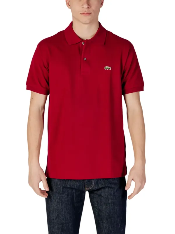 Lacoste rotes Baumwoll-Polohemd mit Logo Lacoste rotes Baumwoll-Polohemd mit Logo