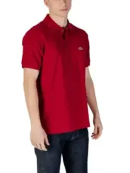 Rotes Lacoste Polohemd mit Krokodil