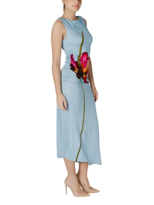Blauer Desigual Sommerkleid mit Blumenprint
