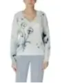 Weißer Desigual Pullover mit Mohnblumen