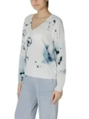 Blumiger V-Ausschnitt Pullover Desigual