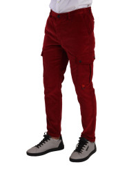 Jeans & Pants Red Corduroy Cotton Cargo Skinny Trouser Pants 1.000,00 € 8054802937073 | Planet-Deluxe