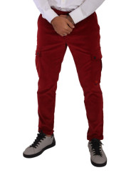 Jeans & Pants Red Corduroy Cotton Cargo Skinny Trouser Pants 1.000,00 € 8054802937073 | Planet-Deluxe