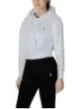 Weiße Crop-Hoodie schwarze Jogginghose