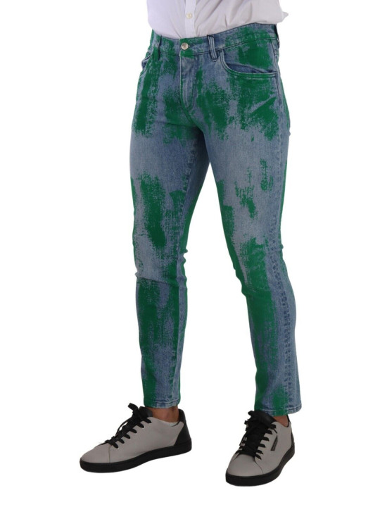Jeans & Pants Chic Skinny Denim Jeans in Blue Green Wash 1.200,00 € 8054802808731 | Planet-Deluxe