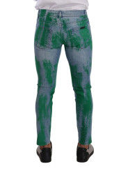 Jeans & Pants Chic Skinny Denim Jeans in Blue Green Wash 1.200,00 € 8054802808731 | Planet-Deluxe