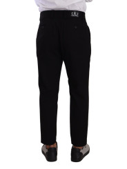 Jeans & Pants Elegant Tapered Black Cotton Chinos 800,00 € 8054802679492 | Planet-Deluxe