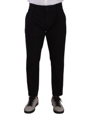 Jeans & Pants Elegant Tapered Black Cotton Chinos 800,00 € 8054802679492 | Planet-Deluxe