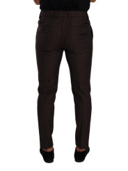 Jeans & Pants Elegant Brown Striped Woolen Men's Trousers 900,00 € 8054802893393 | Planet-Deluxe