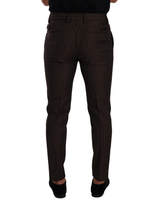 Jeans & Pants Elegant Brown Striped Woolen Men's Trousers 900,00 € 8054802893393 | Planet-Deluxe