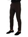 Jeans & Pants Elegant Brown Striped Woolen Men's Trousers 900,00 € 8054802893393 | Planet-Deluxe