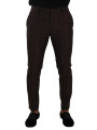 Jeans & Pants Elegant Brown Striped Woolen Men's Trousers 900,00 € 8054802893393 | Planet-Deluxe