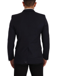 Blazers Sleek Navy Martini Slim Fit Wool Blazer 2.500,00 € 8052145575143 | Planet-Deluxe