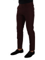 Jeans & Pants Maroon Slim Fit Dress Pants 900,00 € 8054802916771 | Planet-Deluxe