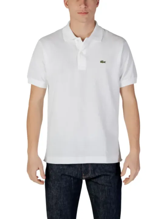 Weißes Lacoste Polohemd mit Jeans